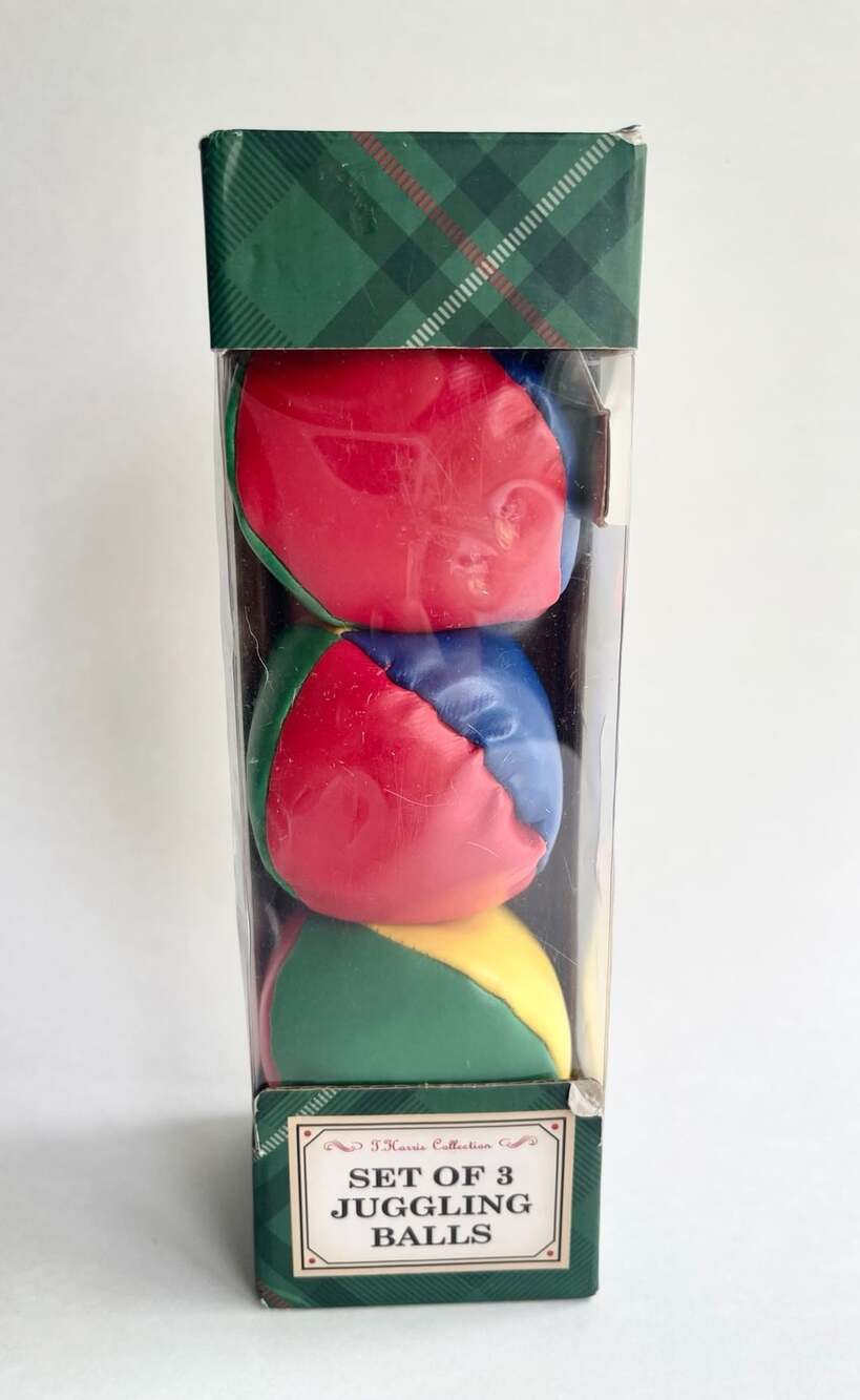 J. Harris Collection Set of 3 Juggling Balls 2" Multi-color Vinyl New